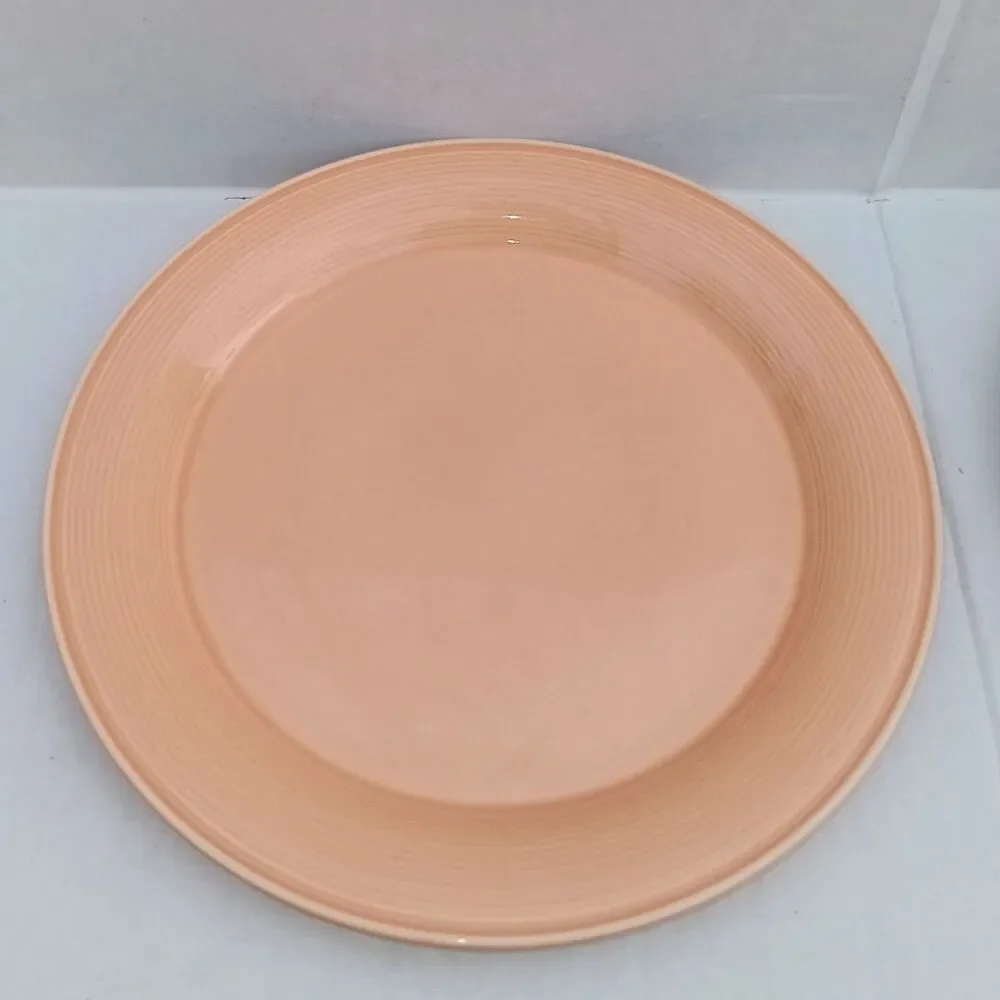 Vintage Nancy Calhoun Light Peach Dinner Plate-Set Of 3-Stoneware-10 5/8